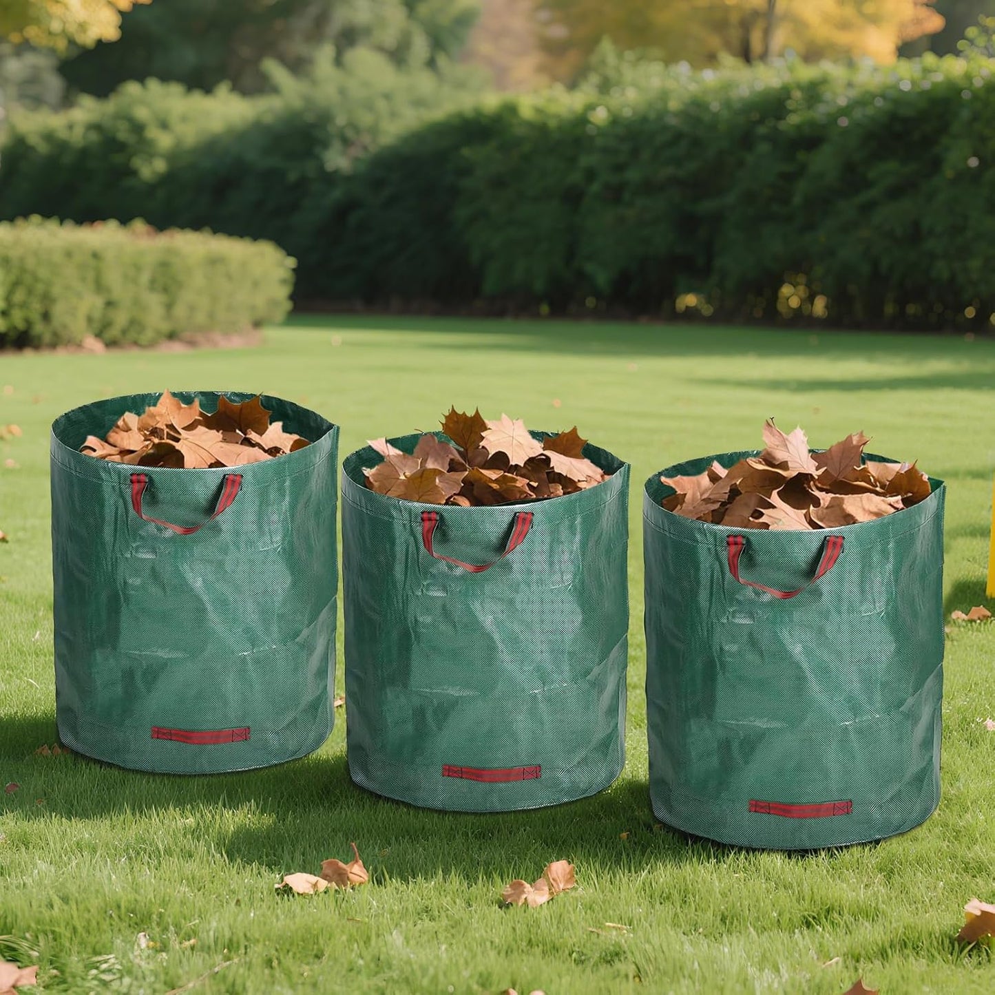 5 Packs 5 Packs 72 Gallon Reusable Yard Waste Bags, Leaf Collection Bags with Handles, Heavy Duty Camping Garden Waste Bags for Debris Leaves Grass