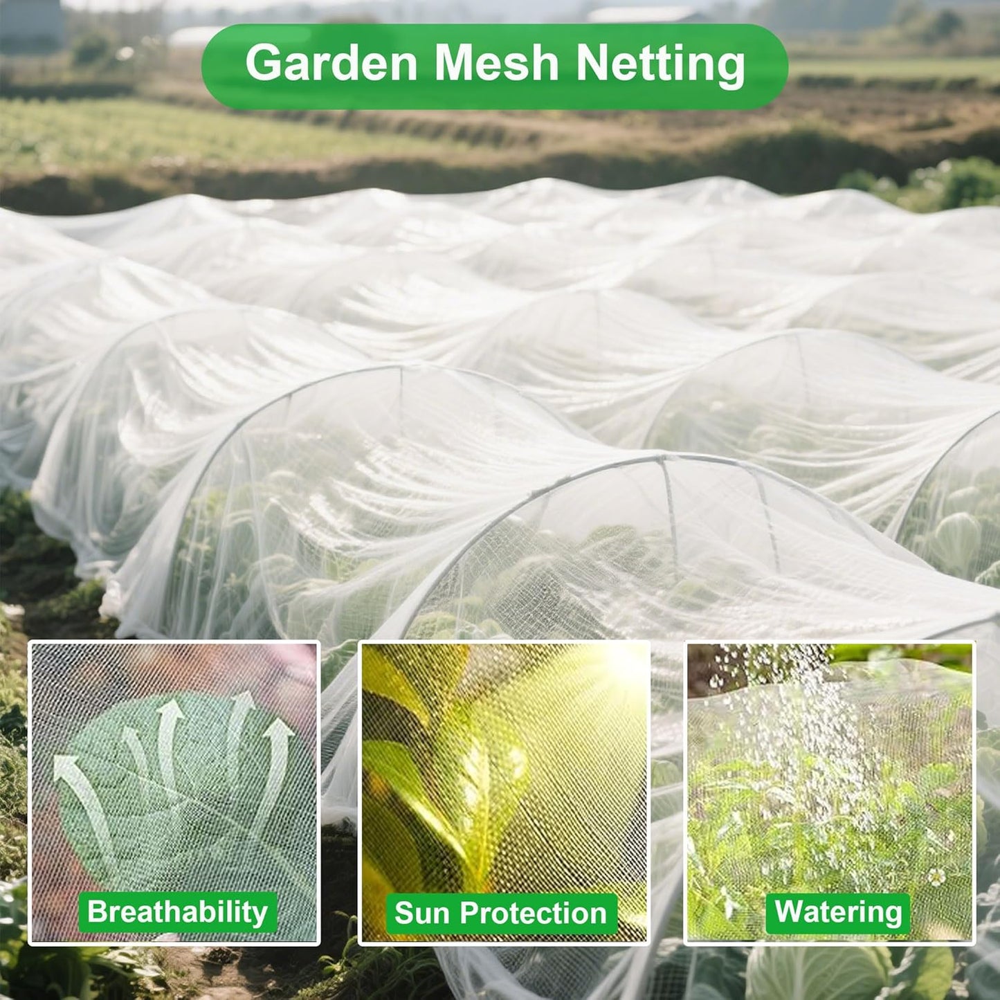 FOTMISHU Garden Netting 10x33FT Ultra Fine Mesh Netting Bird Barrier Protection Vegetable Fruit Tree Bushes Plant Cover for Raised Bed