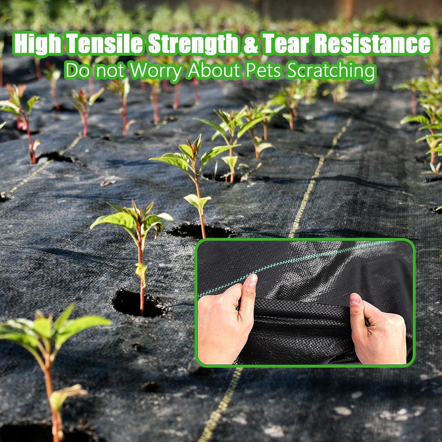 4FT x 300FT Weed Barrier Landscape Fabric Heavy Duty, Thicken Garden Fabric Weed Mats, Weed Control Garden Cloth, Woven Geotextile Fabric for Garden Beds, Underlayment, Commercial Driveway