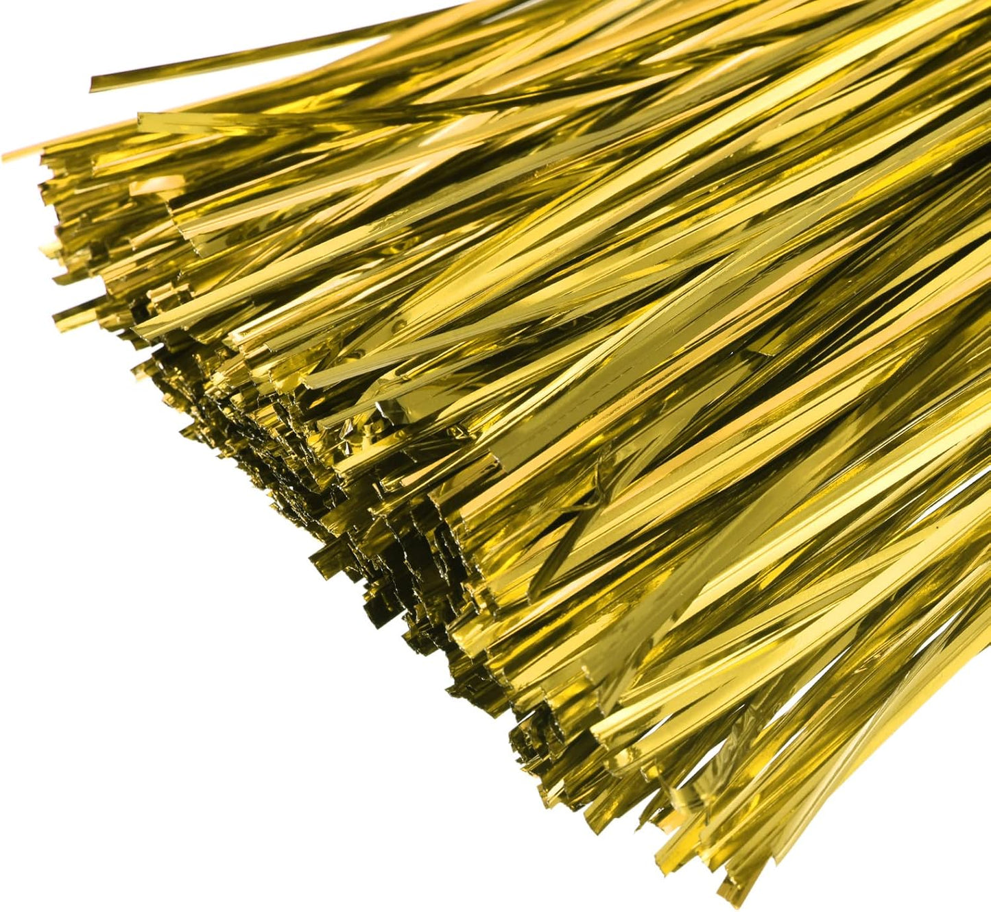 MECCANIXITY Foil Twist Ties 6" 15cm Metallic Plastic Closure Tie for Tying Bread, Candy, Cookies, Gift Bags Arts Crafts Ties Gold Tone Pack of 750