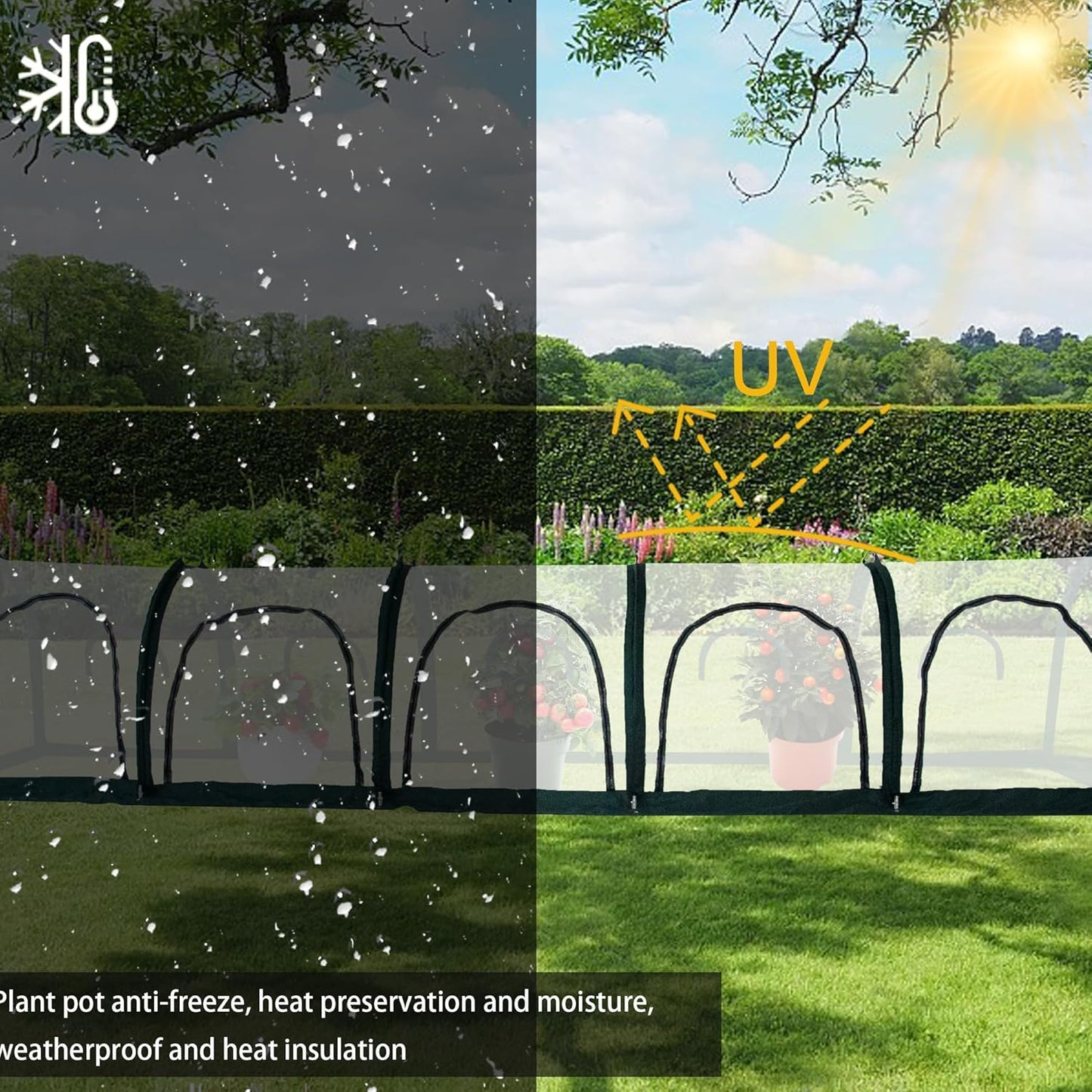 Portable PE Plastic Tunnel Greenhouse for Outdoors - Cambered Poly Transparent Long Greenhouses Clear Insulation Grow Tent Ideal for Backyards and Patio Vegetable Cultivation (5M)