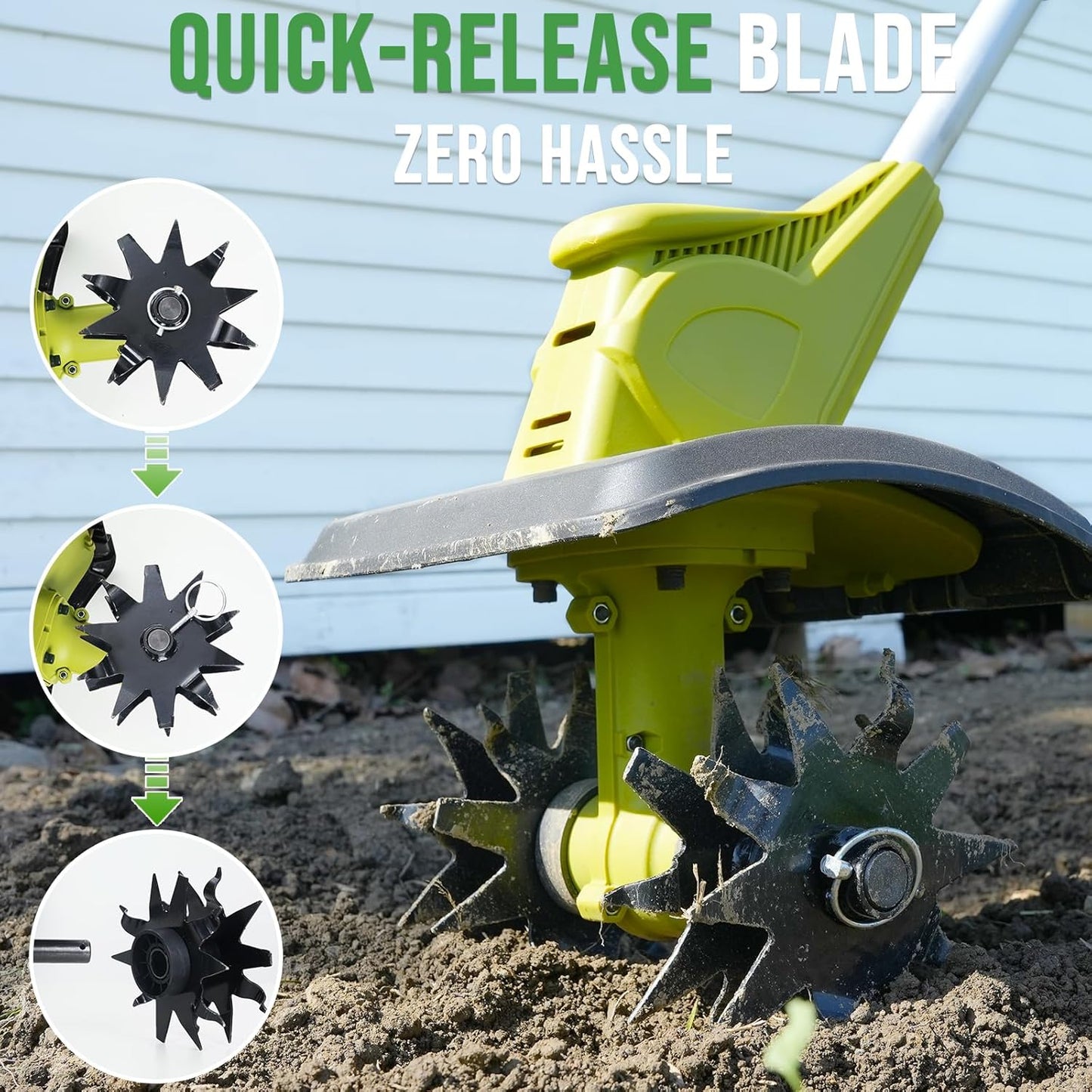20V Cordless Tiller Cultivator with 48 Steel Tines, 9-inch Wide Battery Powered Garden Cultivator, Mini Tiller for Lawn/Gardening/Soil Cultivation(2*2Ah Battery and Fast Charger Included)