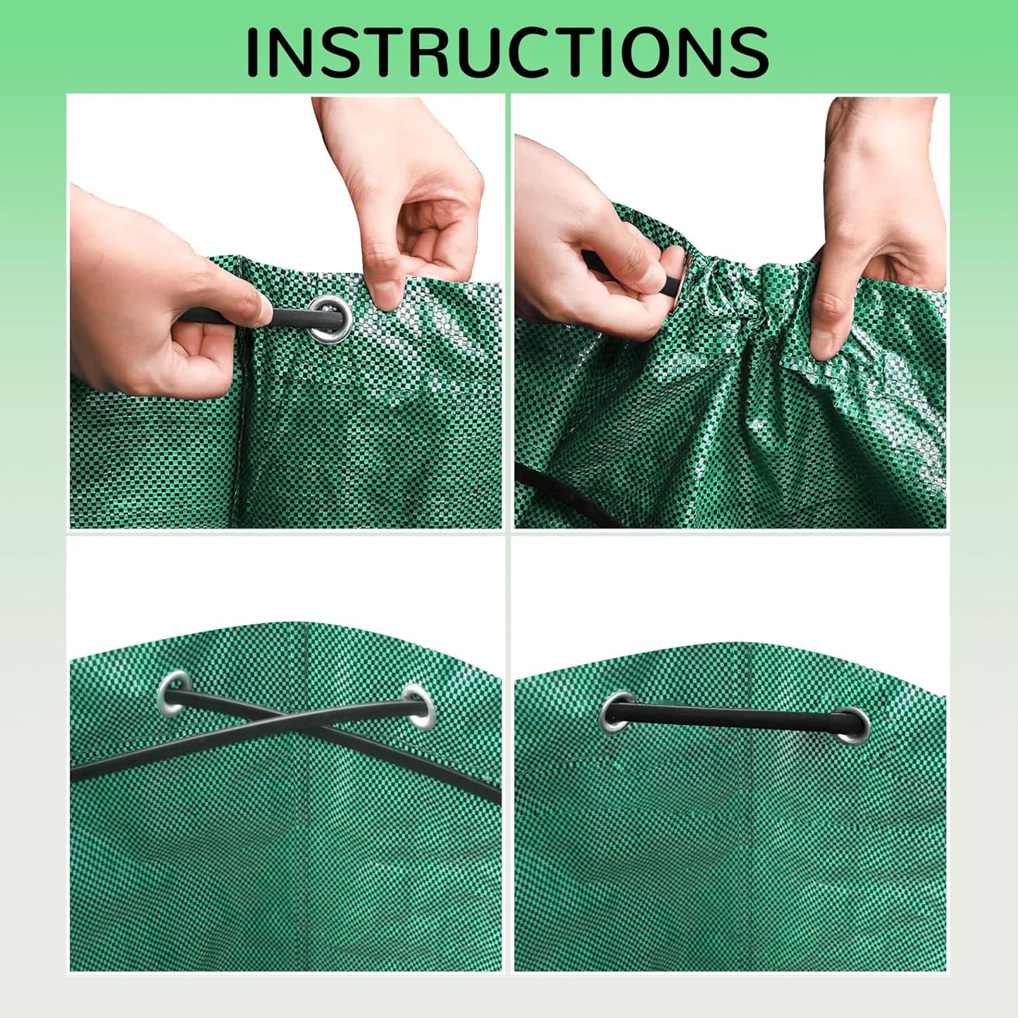 Leaf Collector Bag with Lid, Shoulder Strap, and Drawstring – Reusable Yard Garden Bag for Leaves and Lawn Trash, Perfect for Leaf Removal, Yard Clean-Up (With lid, 32 Gallon)