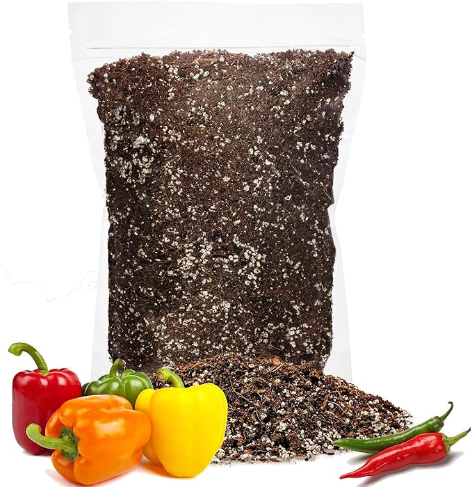 Premium Organic Potting Soil for Chilli and Bell Peppers - (4 Quart Bag)