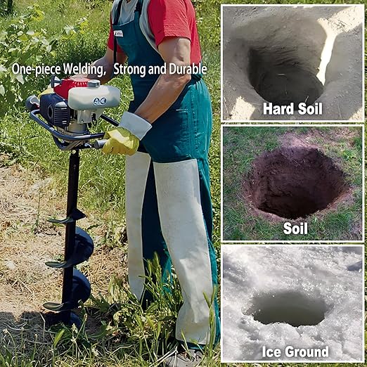 4" Earth Auger Drill Bit - Heavy-Duty Steel Spiral Bit for Post Hole Digging, Planting Trees, Bulbs, Fencing - Fits 3/4" Auger Power Heads (31.5" Long)