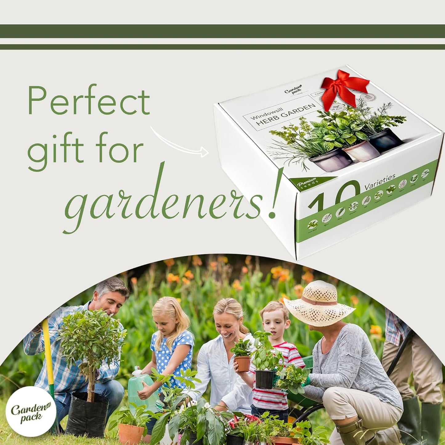 Garden Pack 10 Herb Indoor Window Herb Garden - Includes Pots, Trays, and Compressed Soil for Easy Indoor Herb Growing - Perfect Kitchen Herb Garden Starter Kit for Beginners and Gifts
