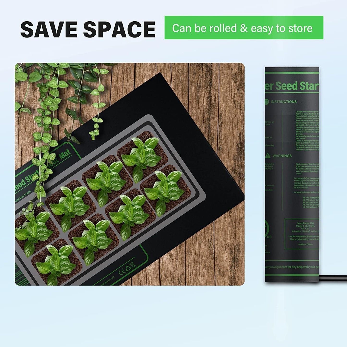 iPower 2-Pack Durable Waterproof Seedling Heat Mat 48" x 20" Warm Hydroponic Plant Germination Starting Pad