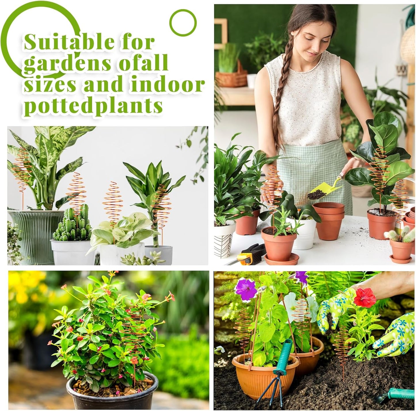 NACHLYNN 6 Pack Electroculture Plant Stakes Pure Long Copper Garden Stakes Soft Copper Electro Culture Gardening Wire for Gardening Growing Plants and Vegetables