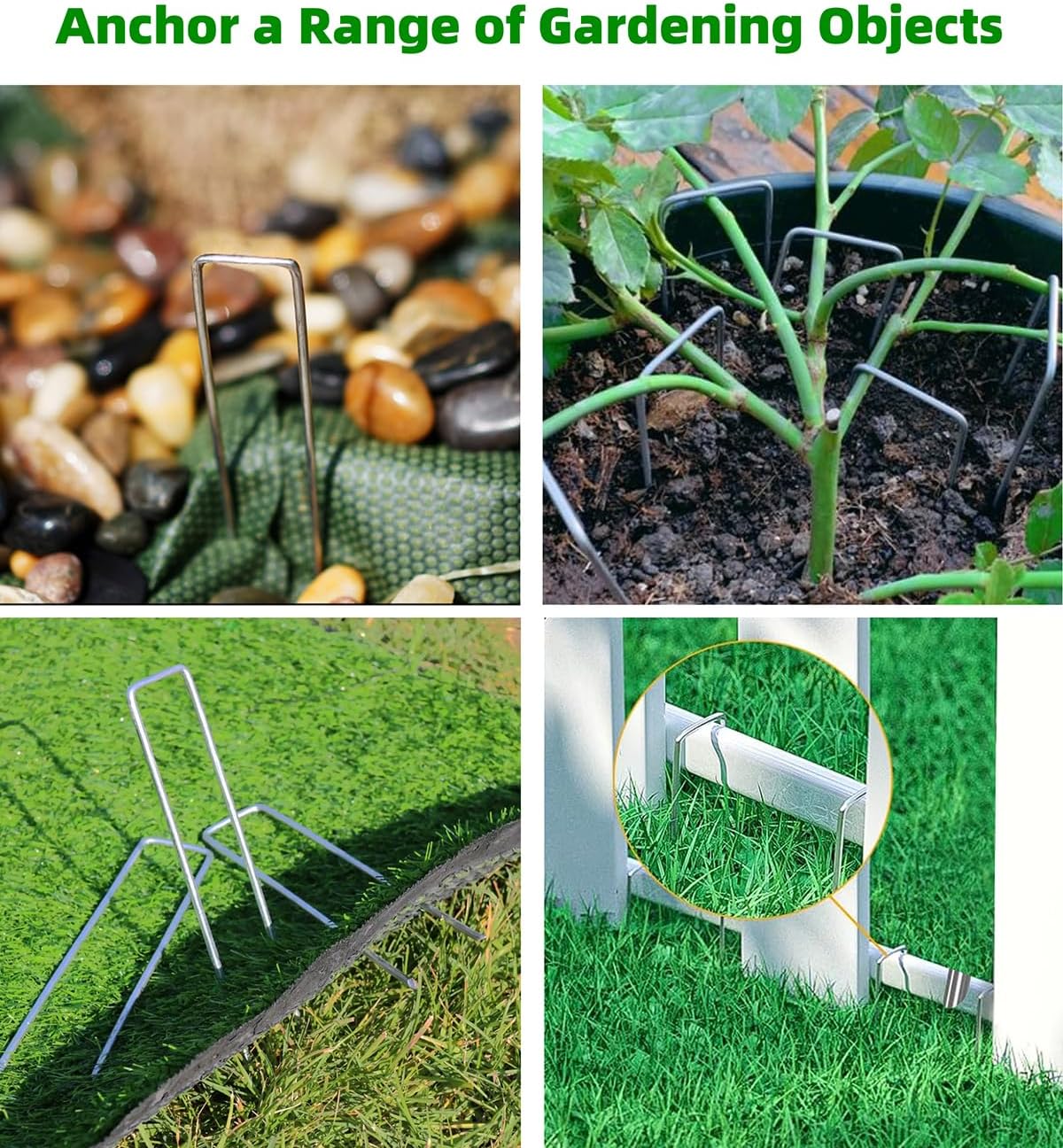 6 Inch 23 Pcs Hot-dip Galvanized U-Shaped Garden Stakes, Landscape Staples, Ground Stakes, for Decoration Weed Barrier Fabric, Irrigation Tubing, Holding Fence, Tarpaulin (22, 6 INCH)