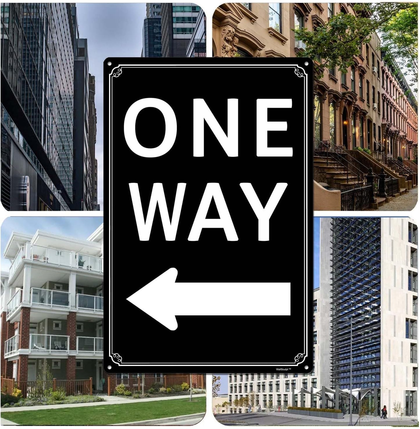 8x12" One Way" with Right Arrow - High-Intensity Aluminum Parking Lot Sign, Weatherproof & Fade-Resistant, Ideal for Outdoor & Indoor Use - Curbside Sign