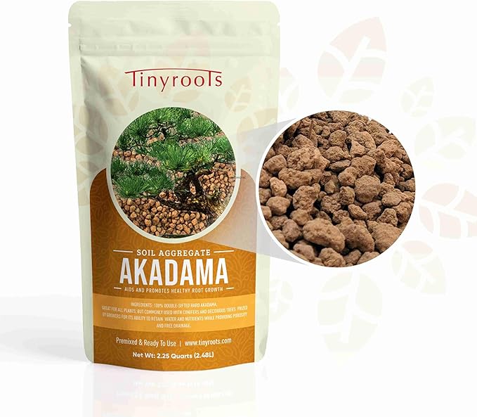 Akadama 2.25qt Bonsai Soil, Sifted Through 1/8 Inch Mesh Then Through 1/16 Mesh, Dust and Small Particles Removed