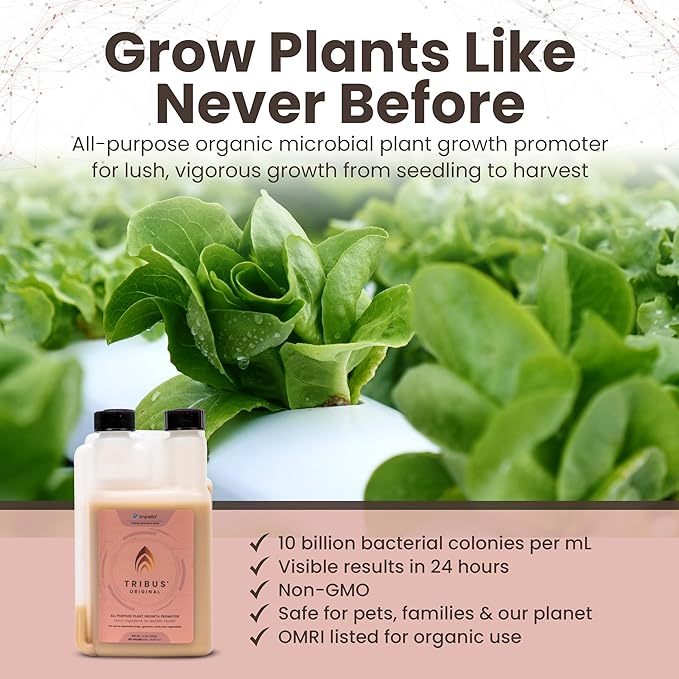 Tribus Organic Microbial Inoculant β Root Booster for Plants, Increases Plant Yield, Root Growth, Flower & Fruit Quality. Bloom Booster. Visible Root Growth in 24Hrs. Liquid Color May Vary. 8.5 oz
