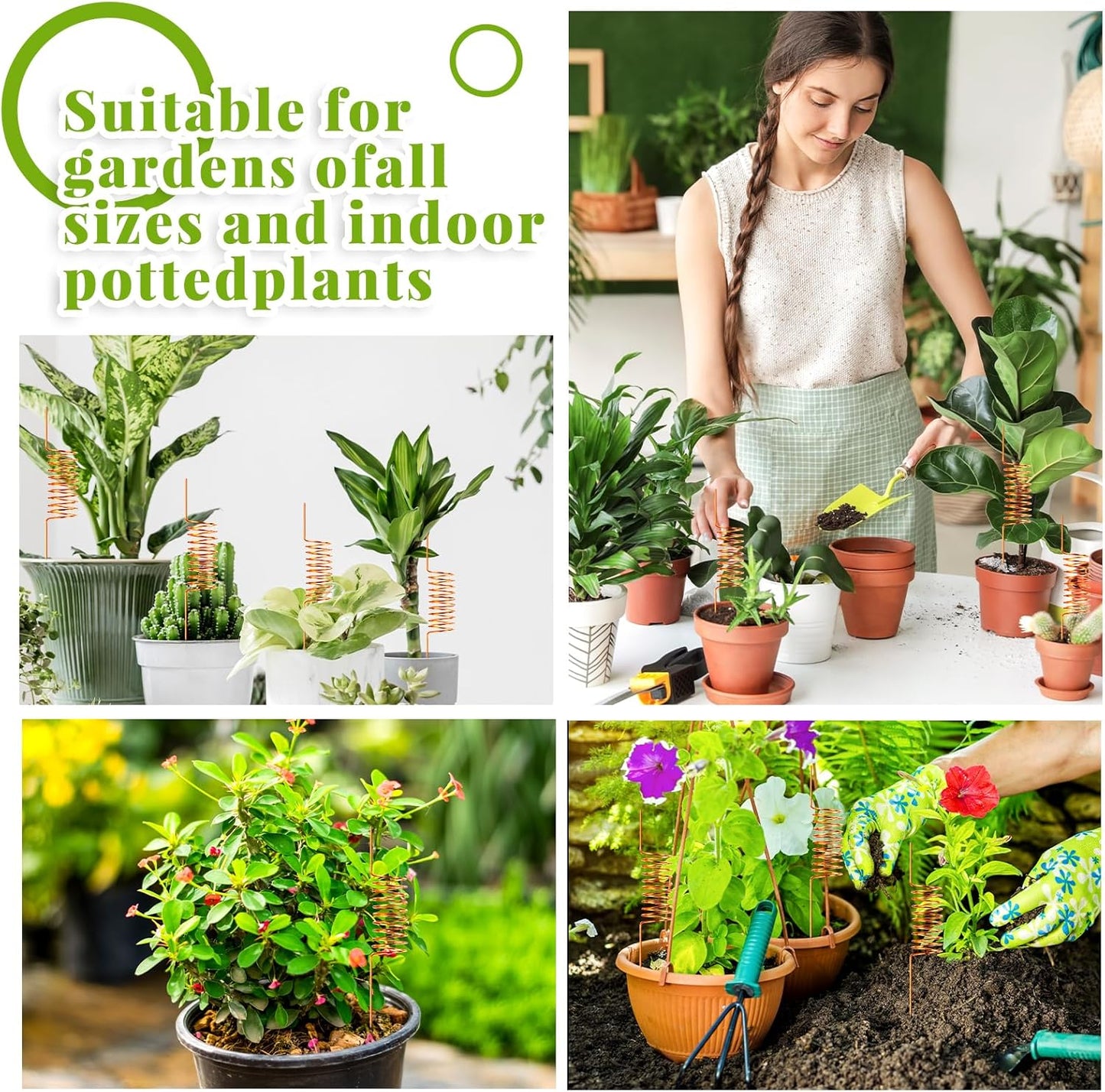 NACHLYNN 6 Pack Electroculture Plant Stakes Soft Copper Wire Long Copper Garden Stakes Pure Electro Culture Gardening for Gardening Growing Plants and Vegetables