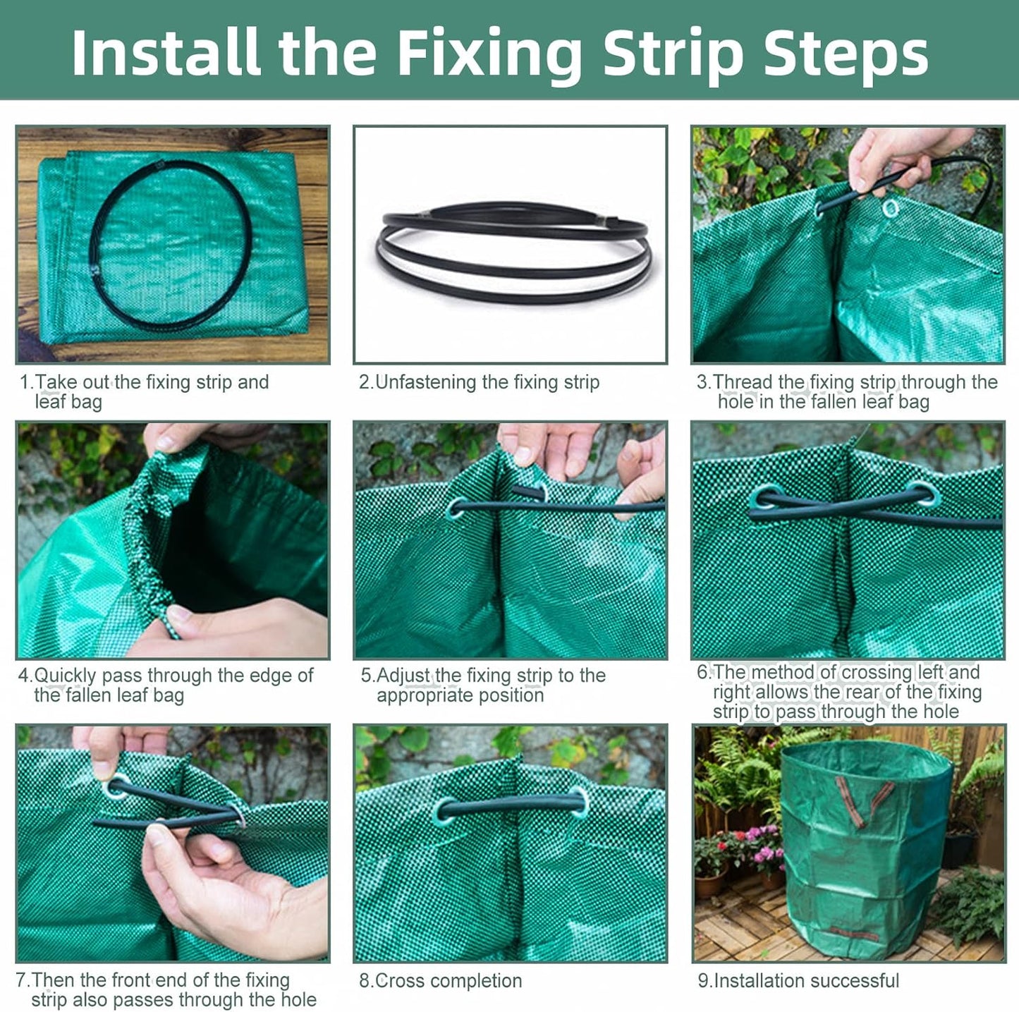 2-Pack 132 Gallons Leaf Bags, Reusable Yard Waste Bags, Heavy Duty Lawn Bags with 4 Handles for Garden Leaves and Waste Collection, Lightweight Portable Yard Trash Bag