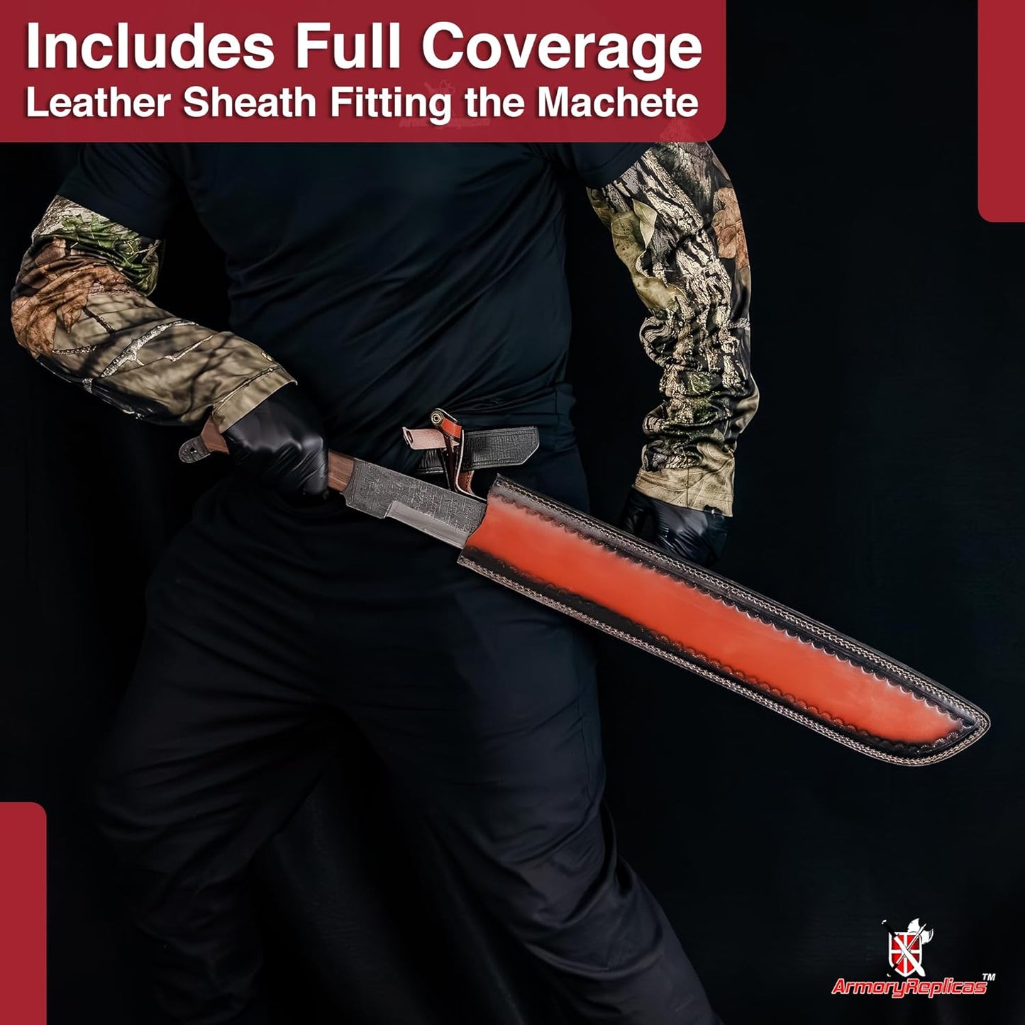 Voorhees Extra Long Carbon Steel Full Tang Outdoor Bush Machete Sheath Included