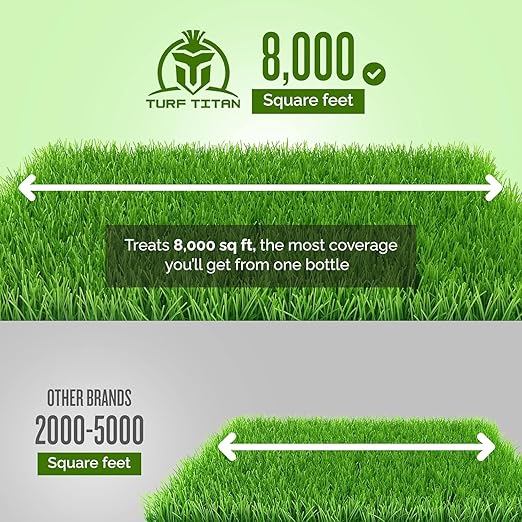 Turf Titan Drought Defender - Liquid Lawn Fertilizer Concentrate - Kelp Fertilizer for All Grass Types and Vegetables - Liquid Fertilizer for Lawns During Summer - 1 Gallon
