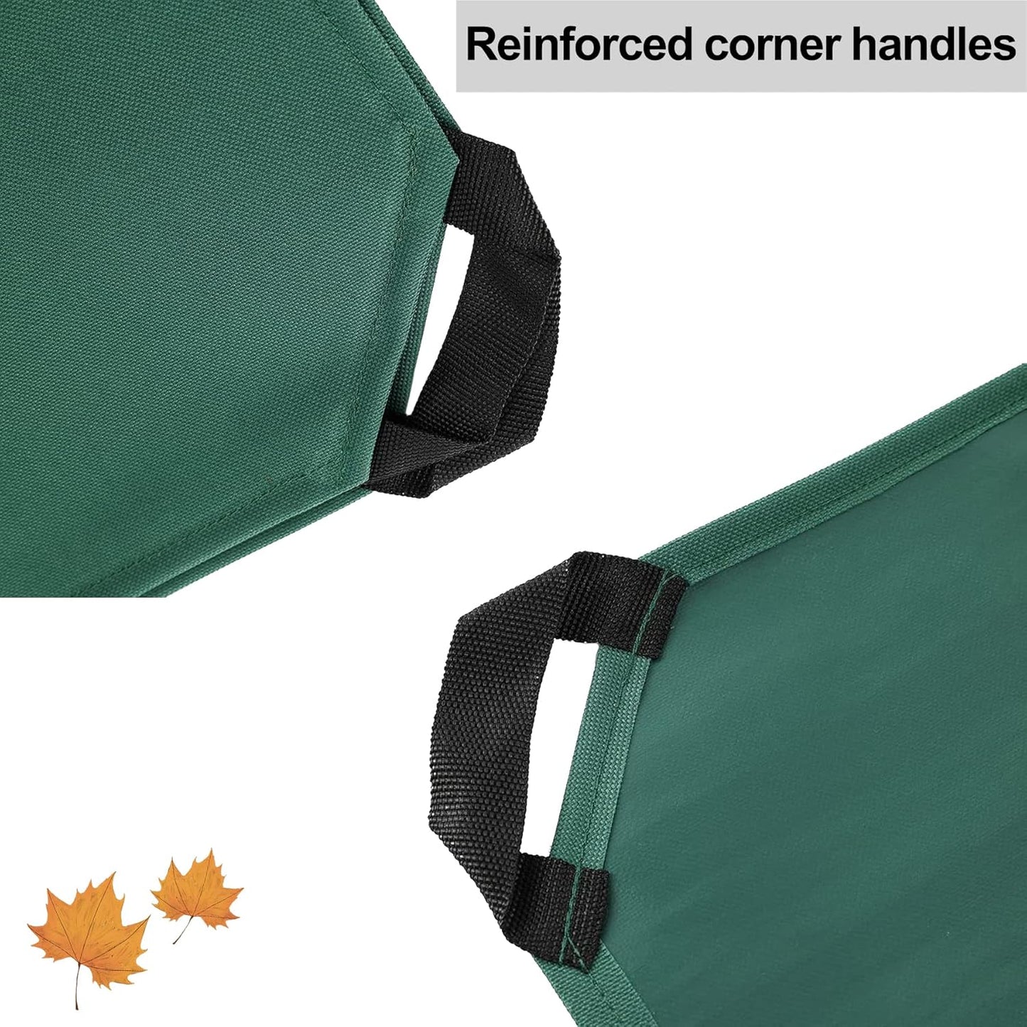Leaf Tarp with 4 Handles Garden Waste Yard Tarps Extra Reinforced Corner Waterproof Reusable Durable Tarp Collector for Clean-Ups