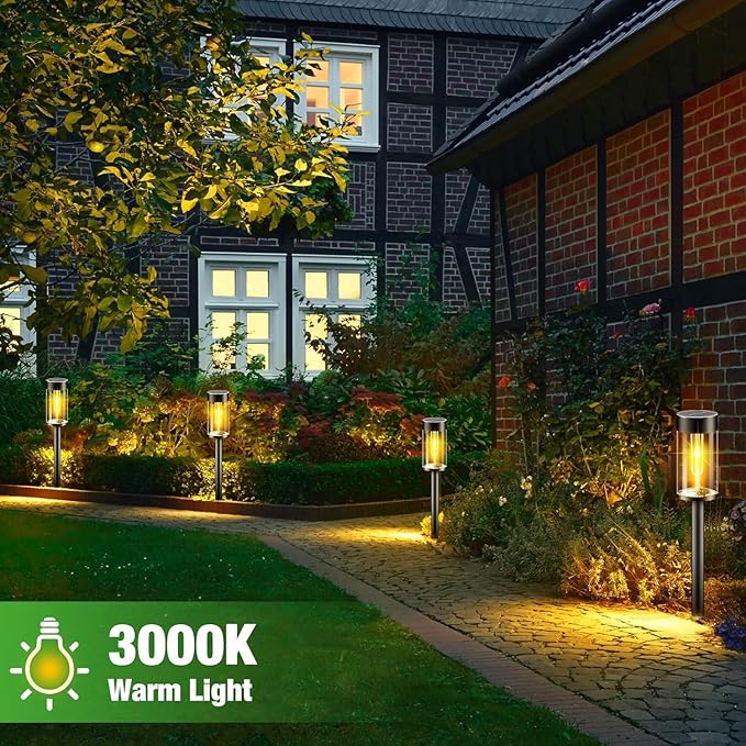 nipify LED Solar Pathway Lights Outdoor, 12 Pack Bright Solar Powered Path Garden Light Waterproof, Auto On/Off Solar Yard Lighting for Walkway Lawn Patio Landscape
