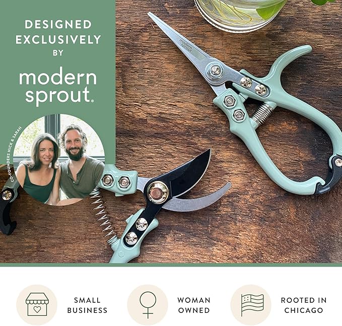 Modern Sprout Gardening Shears & Pruners 2-pack, Lightweight, Durable, One Size (Lavender)