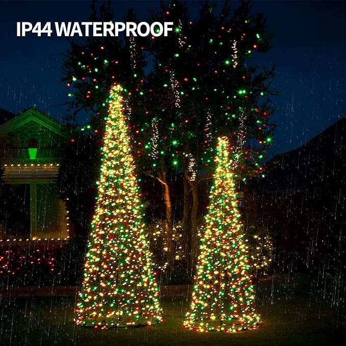 Dazzle Bright Color Changing Christmas Lights, 66ft 200 LED RGB String Lights with Remote & Timer, Fairy Lights for Indoor Outdoor Xmas Tree Party Wedding Christmas Decorations