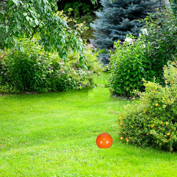 LOGOFUN Stainless Steel Gazing Ball Reflective Garden Ball Garden Yard Mirror Ball Reflective Mirror Ball for Outdoor Decorations - Orange (120mm)