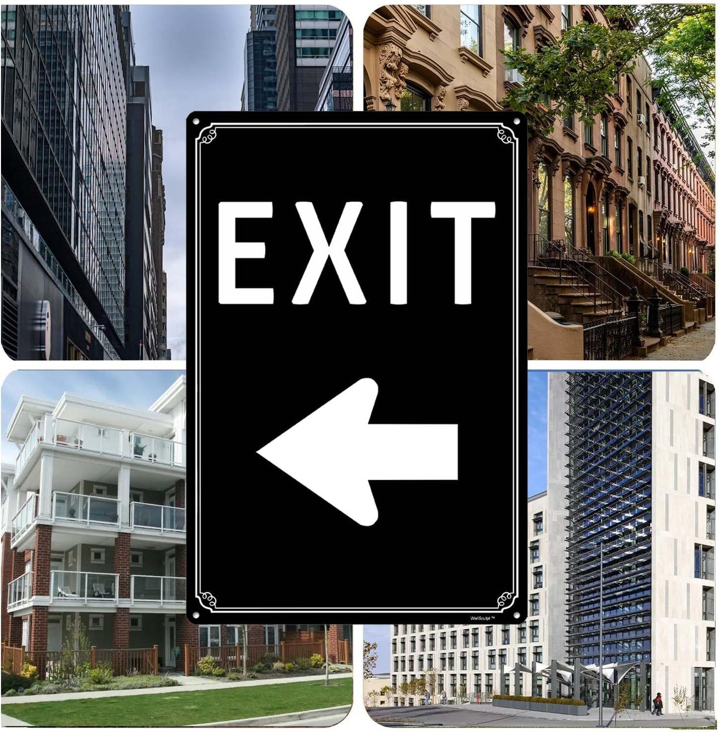 8x12"Exit Sign with Right Arrow - High-Intensity Aluminum Parking Lot Sign, Weatherproof & Fade-Resistant, Ideal for Outdoor & Indoor Use - Curbside Sign