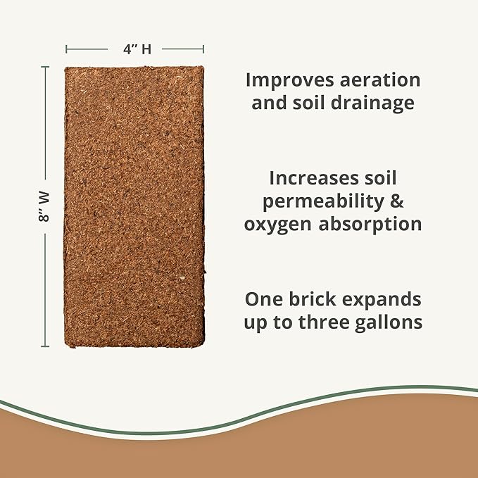 Coco Bliss Coco Coir Bricks (50-Pack, 650gm Bricks) - Organic Coco Coir for Plants - OMRI-Listed Coconut Coir for Plants - Coconut Coir Bricks - Coco Peat for Plants, Garden Soil, & Organic Mulch