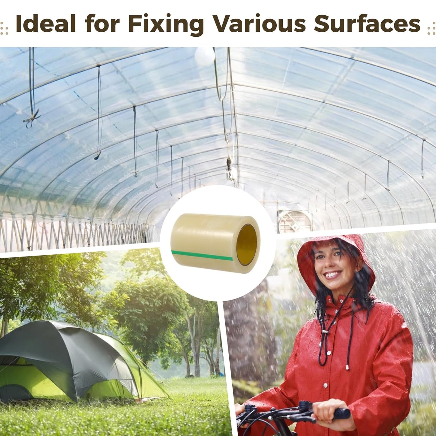 Greenhouse Repair Tape, 5.9"×164' High Adhesion Poly Patch Tape, Waterproof Clear Tent Tape, PE Sheeting Tape, Greenhouse Accessories for Seaming and Sealing