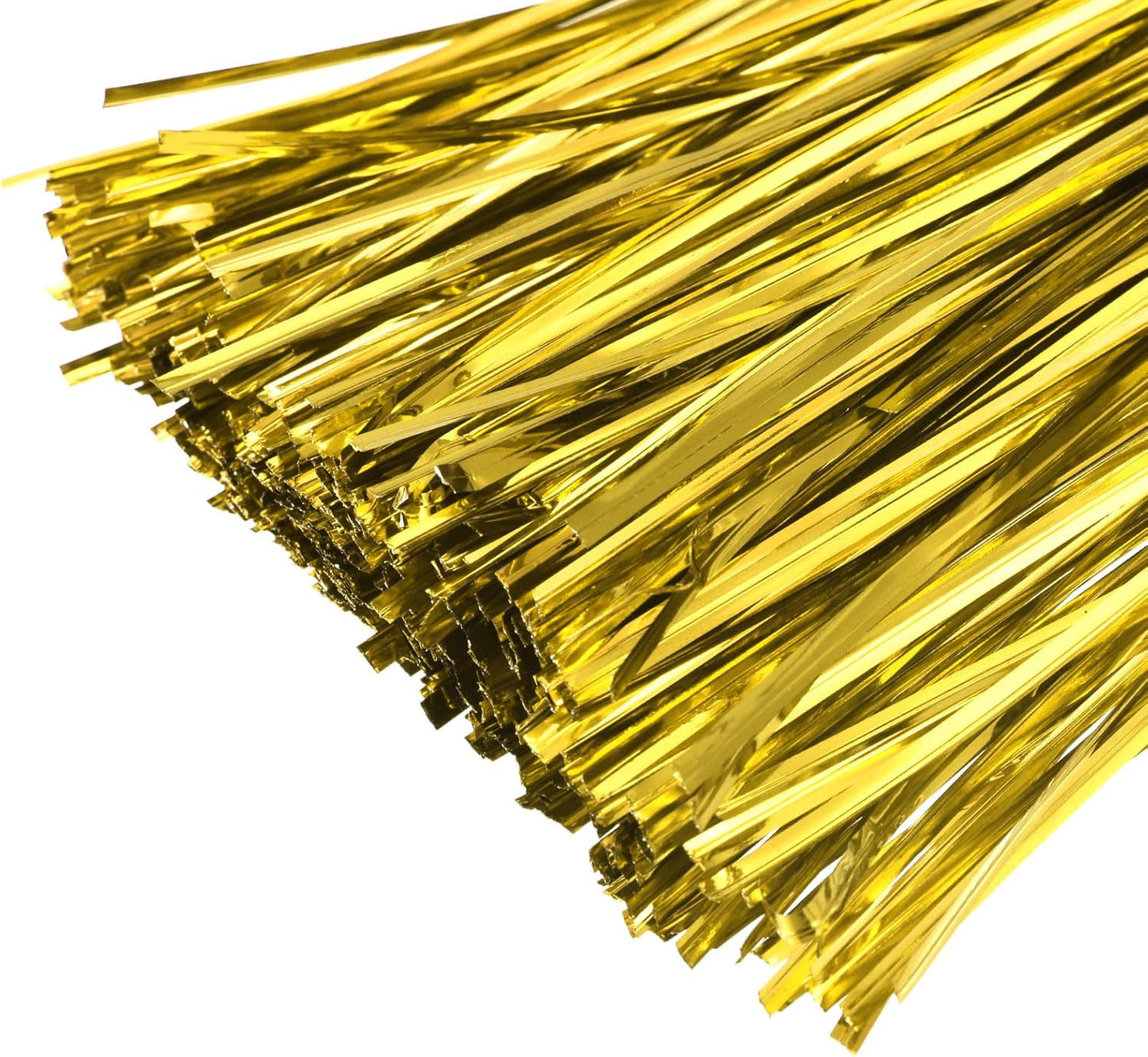 MECCANIXITY Foil Twist Ties 12" 30cm Metallic Plastic Closure Tie for Tying Bread, Candy, Cookies, Gift Bags Arts Crafts Ties Gold Tone Pack of 750