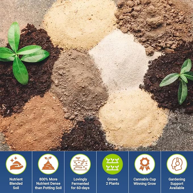 California Super Soil Premium 100% Organic Super Soil Kit, 18+ Nutrient Blend - Living Soil Technology - Potting and Garden Soil for Indoor Grow Kit - Includes (7X) 6 Lbs Bag of CaliSuperSoil