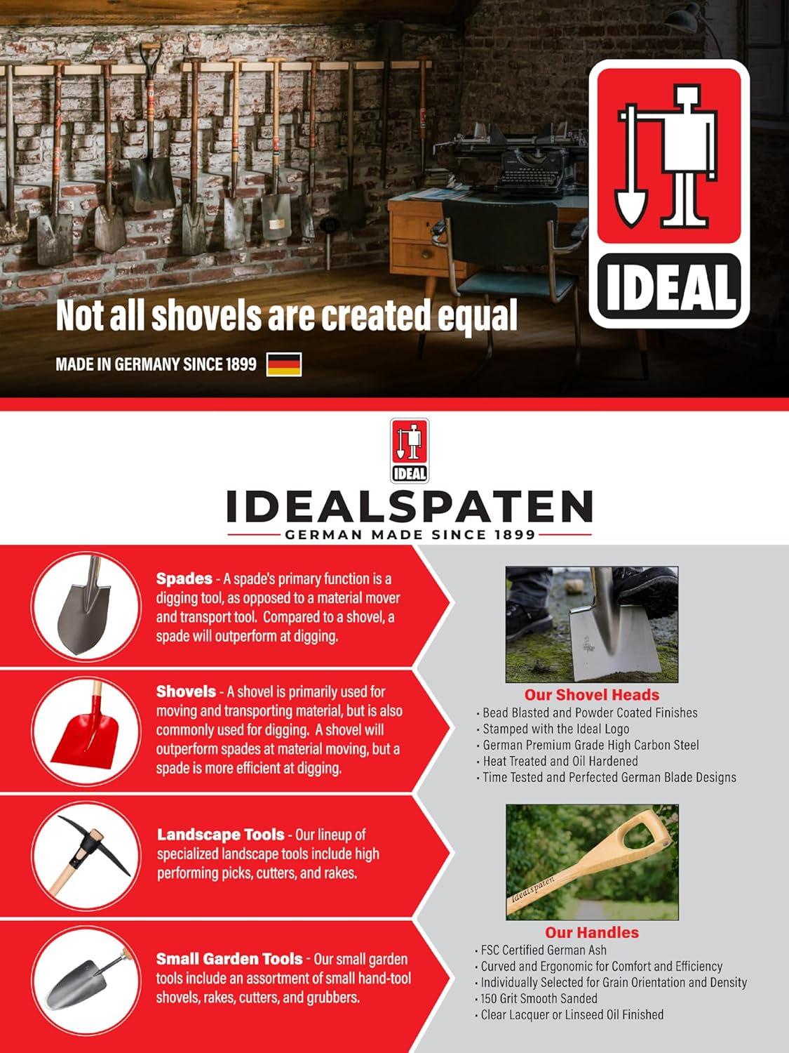 IDEALSPATEN - Made in Germany Since 1899 - Düsseldorf Gravel Rake - Landscape Tool Gravel Rake Rocks Debris, Ash Handle, 4lb - 69in (Düsseldorf)#IS430