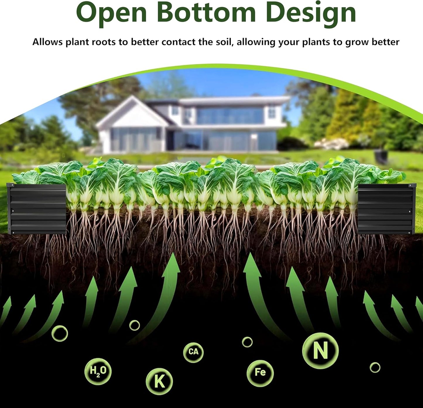 10×3×1FT(2PCS) Galvanized Raised Garden Bed Kit, Metal Planter Boxes,Large Outdoor Planters Garden for Planting Vegetables,Flowers,Herbs -Black