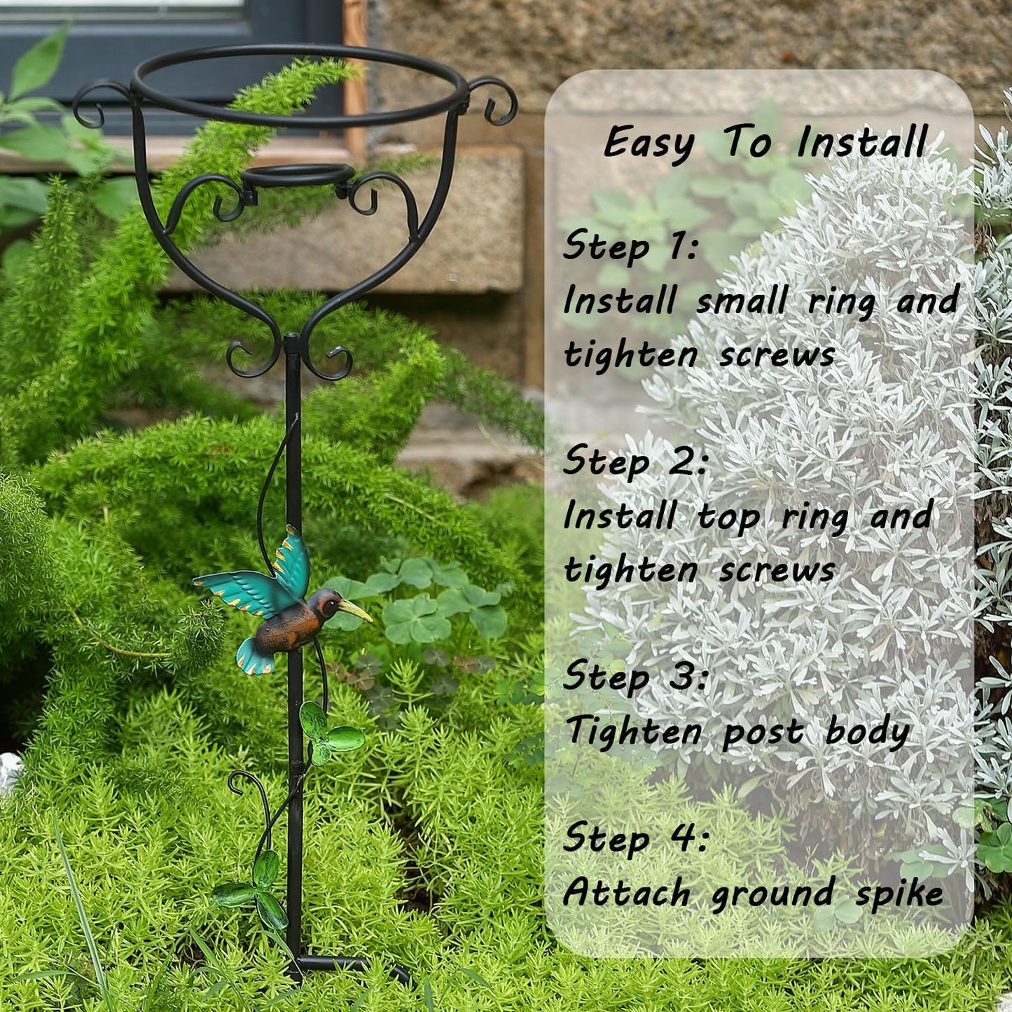 30.5" Gazing Ball Stand, Trident Base Gazing Globe Stand for 10 Inches Gazing Globes, Metal Gazing Ball Display Holder for Outdoor Garden Lawn Yard