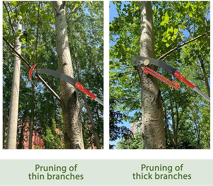 Pole Saws for Tree Trimming, Manual Pole Saws 13 Feet Extension Pole Tree Trimmer Cut Tree Branch Garden Tools Loppers Hand Pruning Saws for Sawing and Shearing