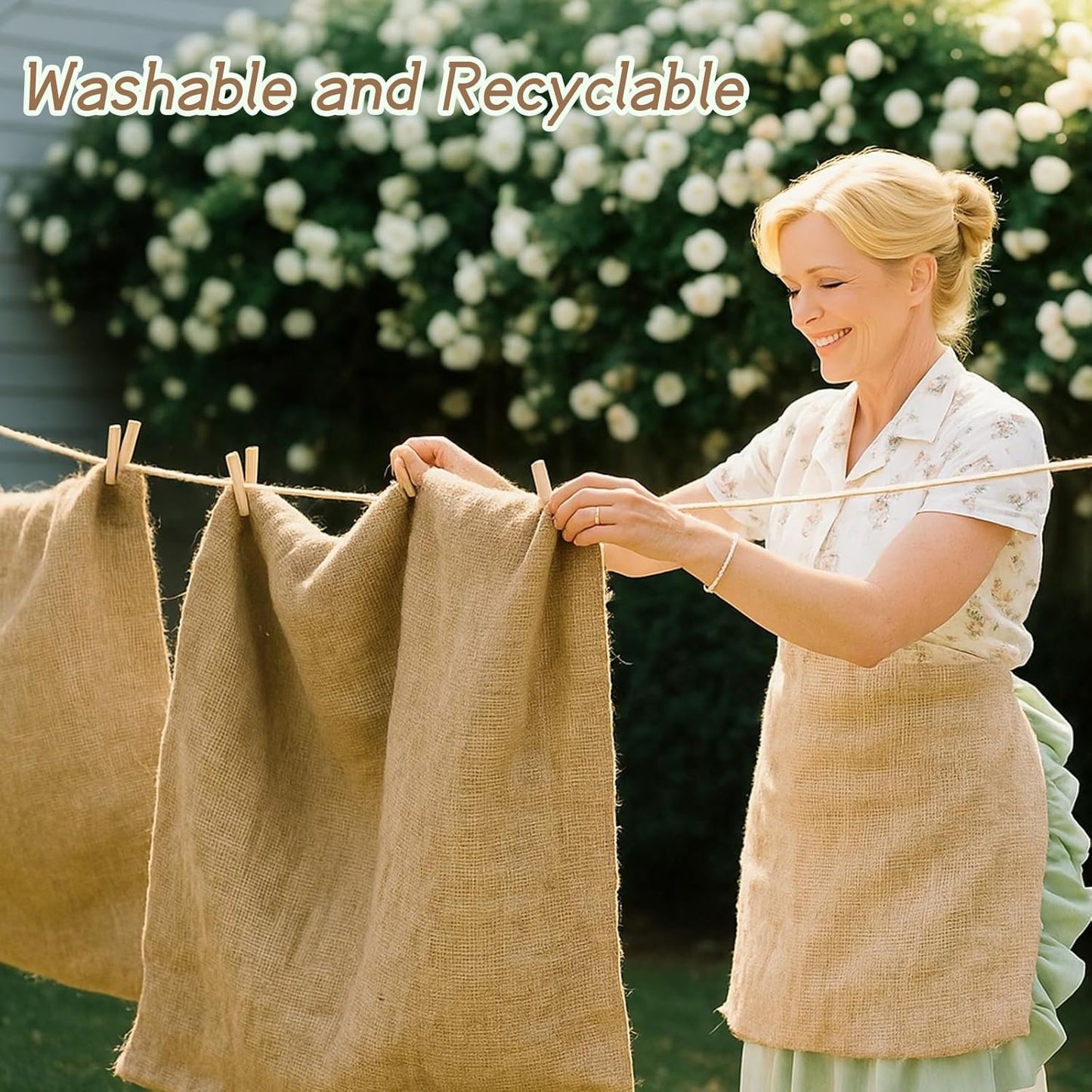 Kmise Premium Tightly Woven Burlap Potato Sack Race Bags (Pack of 6),48"x25" Natural Jute Burlap Sacks for Kids & Adults, Reusable Eco-Friendly Grow Bag for Field Day Games & Harvest Storage