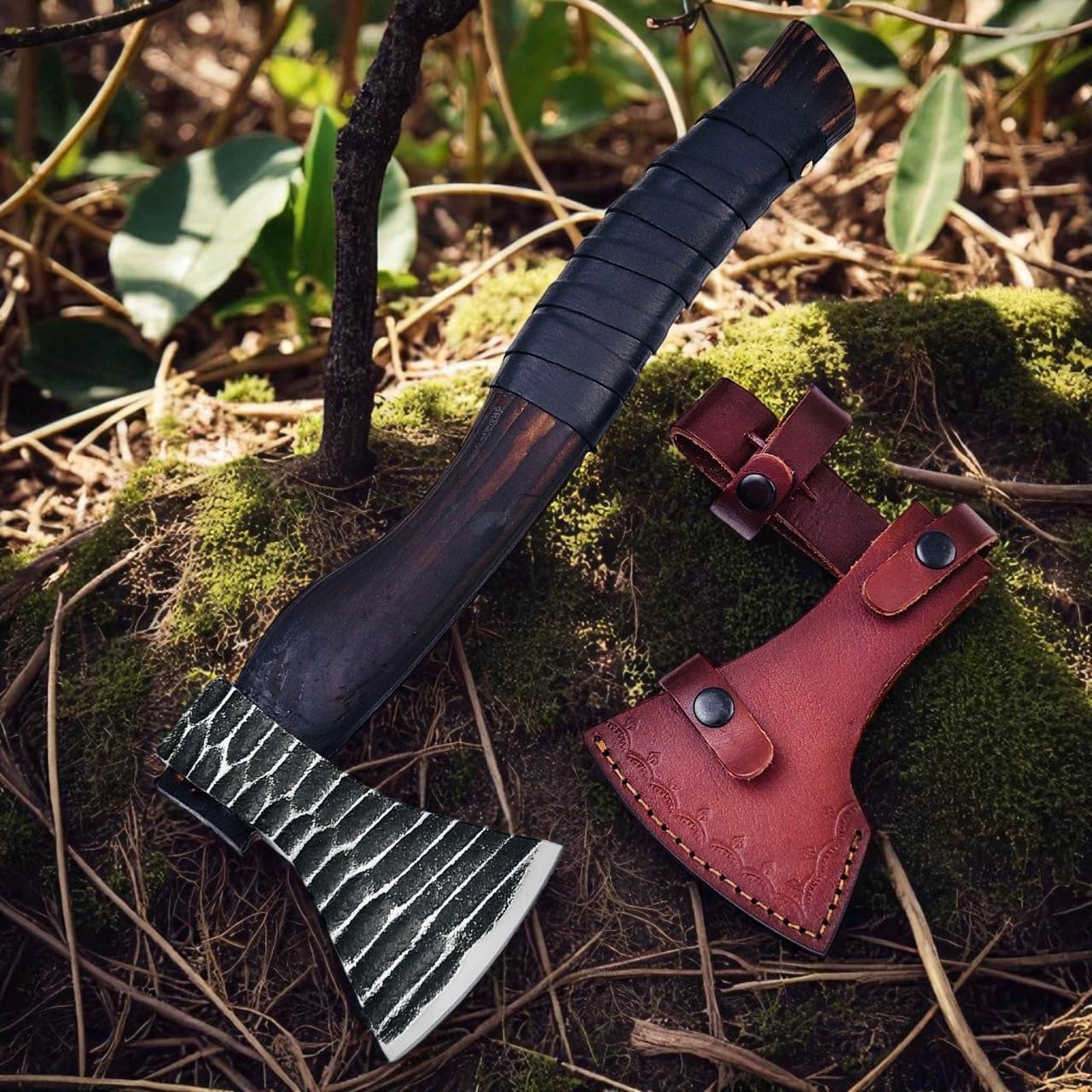 Poshland Custom Handmade Axe/Leather Cover - Vertical Carry, Multipurpsoe Tool