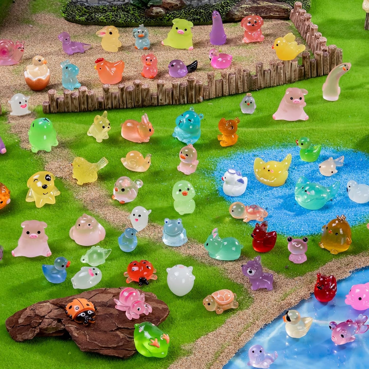 72 Styles Mini Resin Animals 72pcs Variety Tiny Animals Figures Miniature Little Small Figurines Bulk for Micro Fairy Garden Landscape Accessories Hide Decor Aquarium