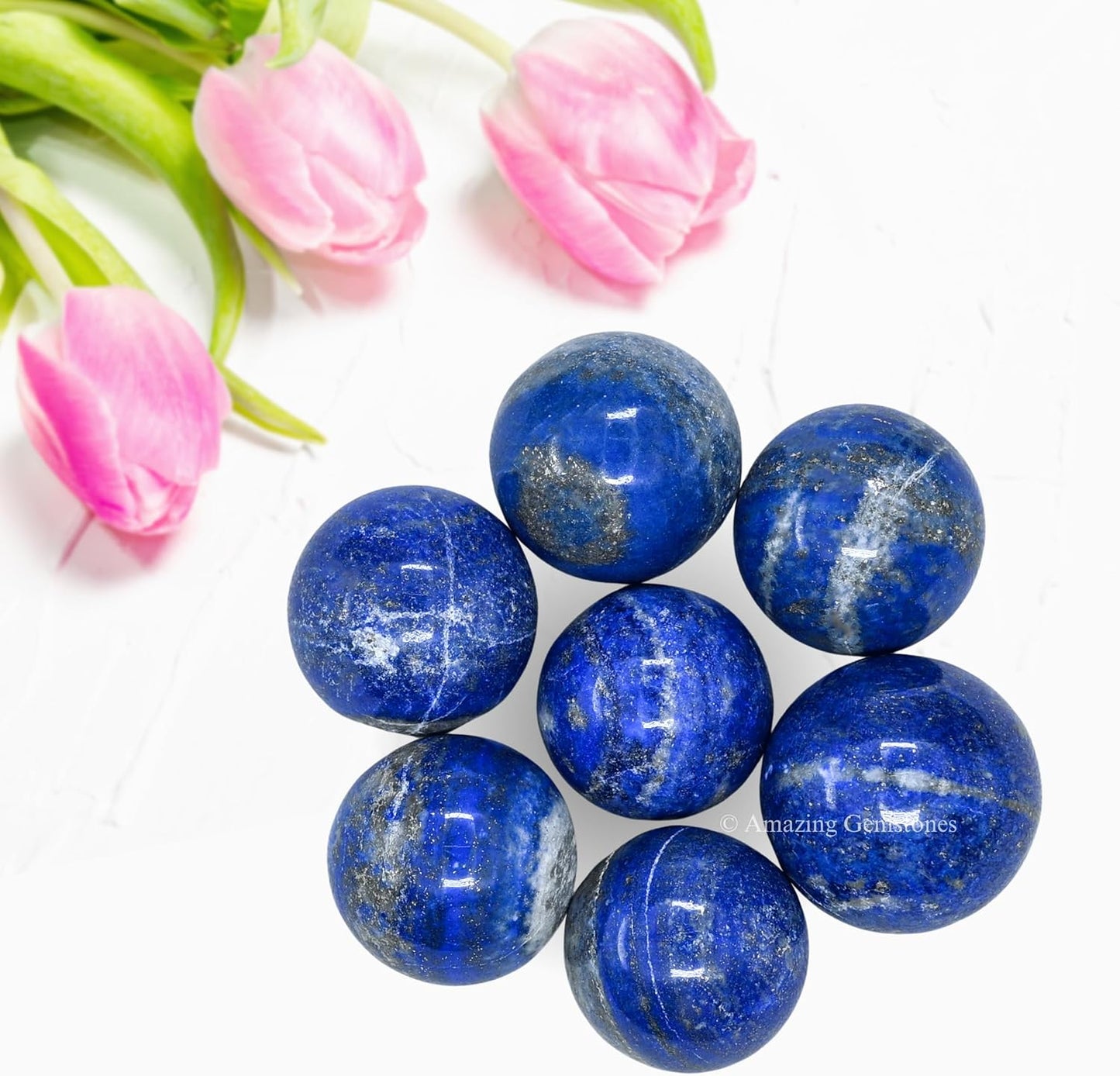 Amazing Gemstone Lapis Lazuli Crystal Ball - 1" Inches Crystal Sphere Meditation Balls for Witchcraft and Decorative Balls - Crystals and Healing Stones Beginners Gift (Pack of 1)