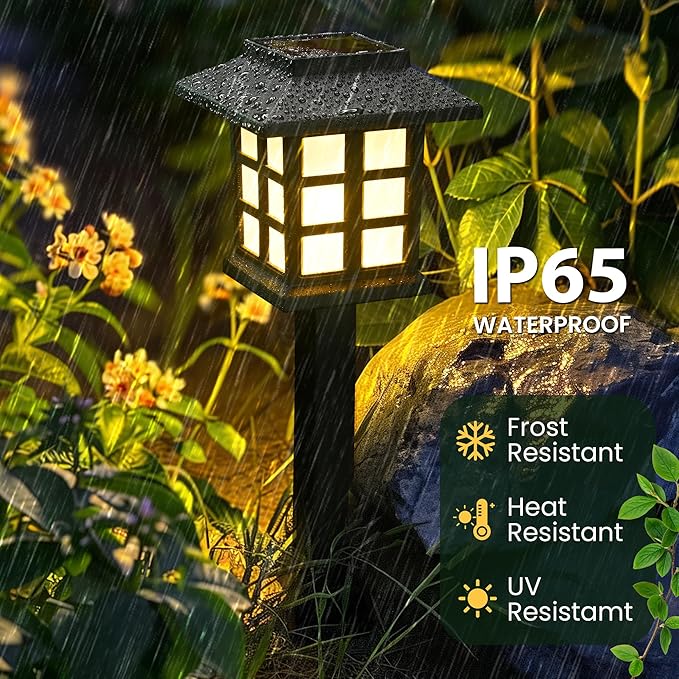 GIGALUMI Solar Outdoor Lights,16 Pack LED Solar Lights Outdoor Waterproof, Solar Walkway Lights Maintain 10 Hours of Lighting for Your Garden, Landscape, Path, Yard, Patio, Driveway