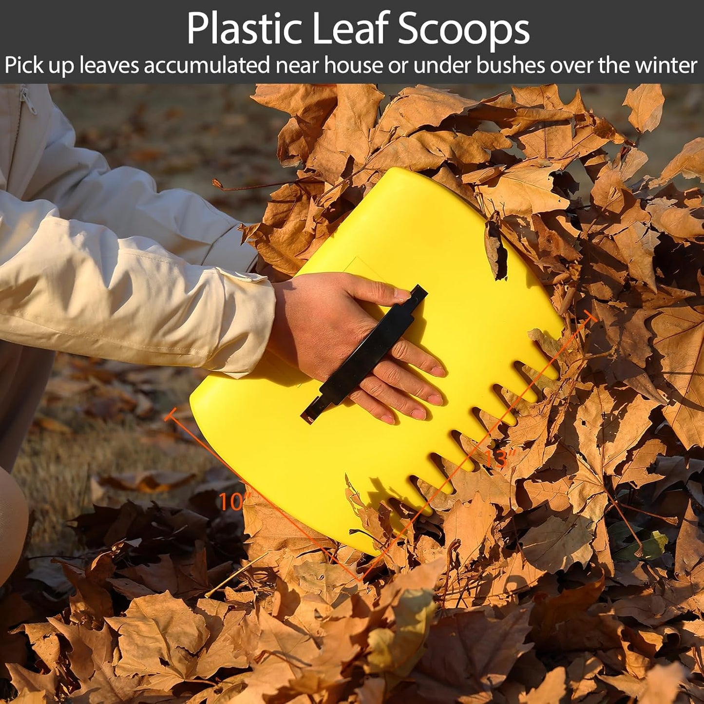 Rake for Leaves, 25 Tines 18" Wide Metal Rake with 32 Gallon Lawn and Leaf Bags & Leaf Scoops for Garden Adult Kids Lawn Shrub Yard Landscape Heavy Duty Long Handle 30-60