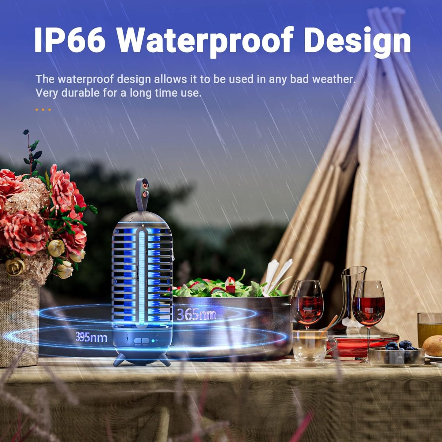2 Pack Cordless Bug Zapper Outdoor & Fly Zapper Indoor & Wireless Mosquito Zapper Portable Camping Fly Trap 2500mAh Electric Ideal for Traps