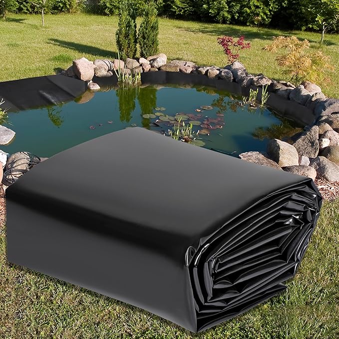 Pond Liners 15 x 20 Feet, Easy Cutting LDPE Pond Liner 20 Mil, High Preformed Koi Pond Liner for Ponds, Streams, Fountains and Garden Waterfall