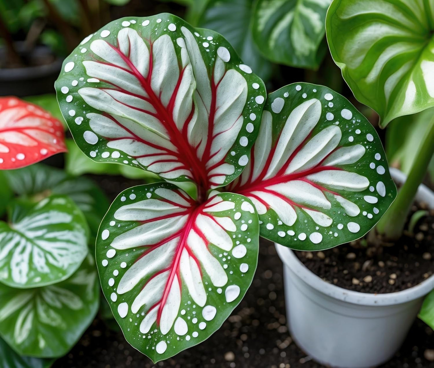 John Curran Caladium Bulbs for Planting - Perennial Hosta, Elephant Ears, Fancy (2 Bulbs)