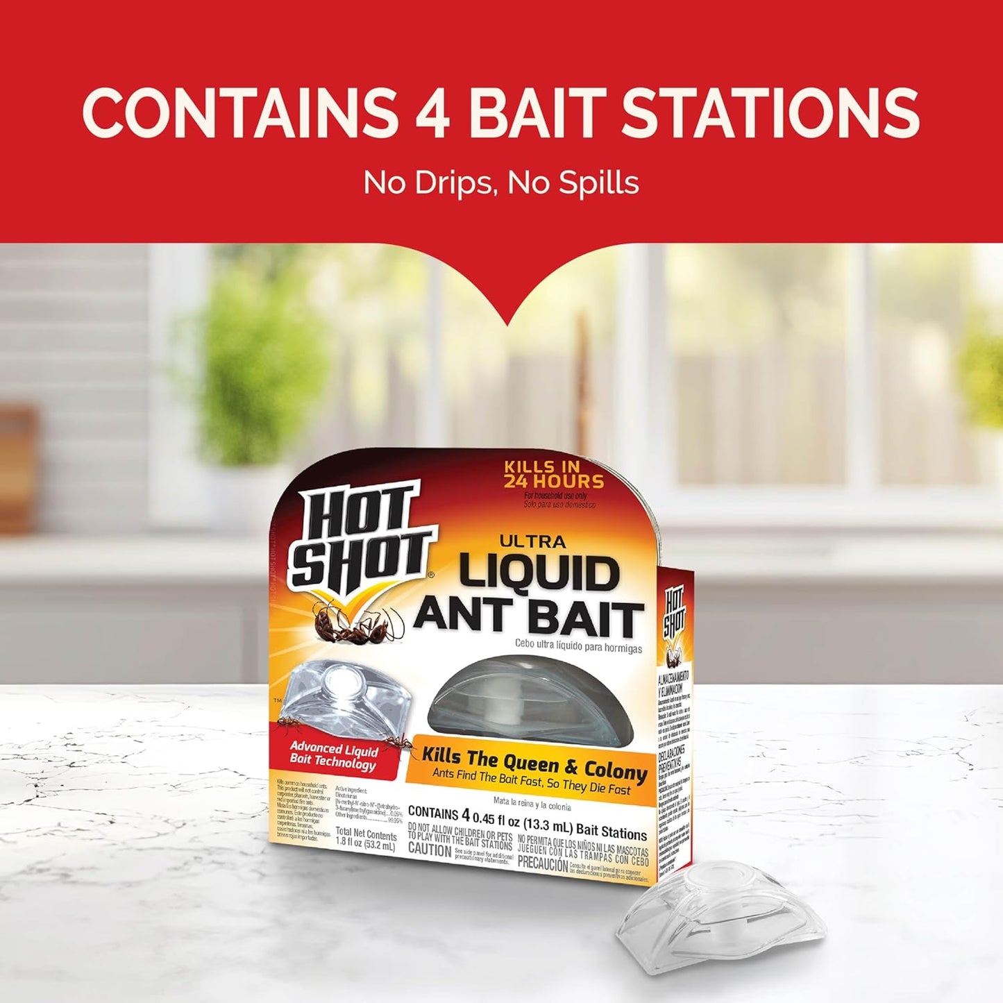 Hot Shot Ultra Liquid Ant Bait, Kills the Queen & Colony, Pack of 6