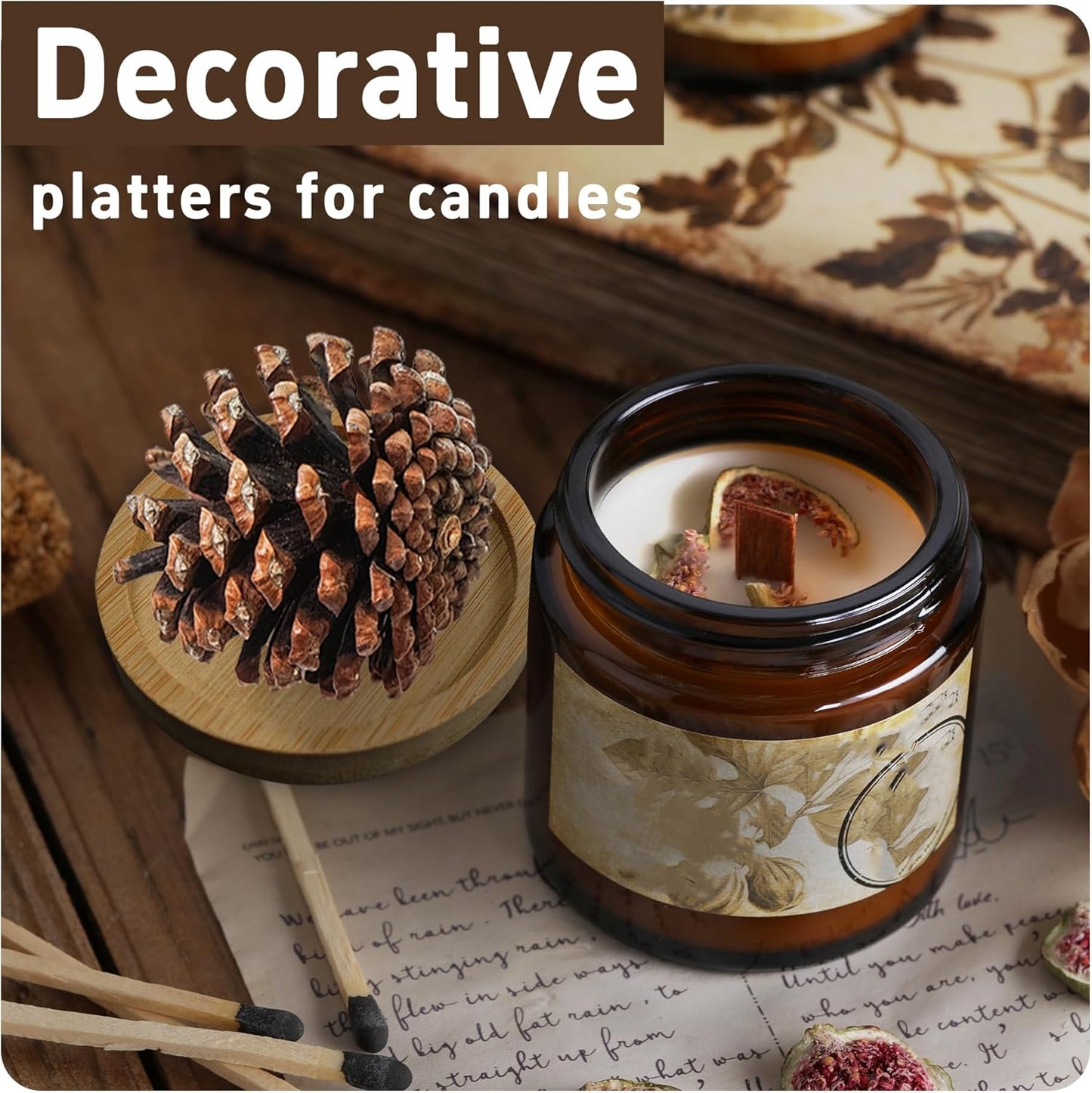 6Pcs 3” Bamboo Plant Saucer, Round Pot Tray for Indoor Planters, Succulent Holder Drainage Tray, Versatile Coaster Set for Home Office Decor