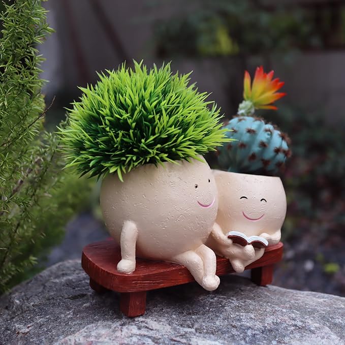 Face Pots for Plants, Cute Head Planter Flower Pots for Indoor Outdoor Plants, Modern Lady Head Vase Girl Face Planter, Unique Plant Pots, Macetas