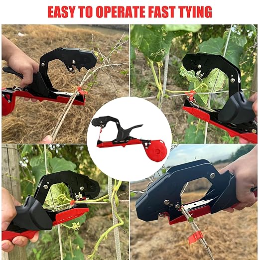 Plant Tying Machine,Handy Plant Binding Tape Tool, Quick Tying Grape Vines, Binding Tomato Vines, Lightweight Plant Tying Tools,More Durable Come with 10000pcs Staples 10 Rolls Tape
