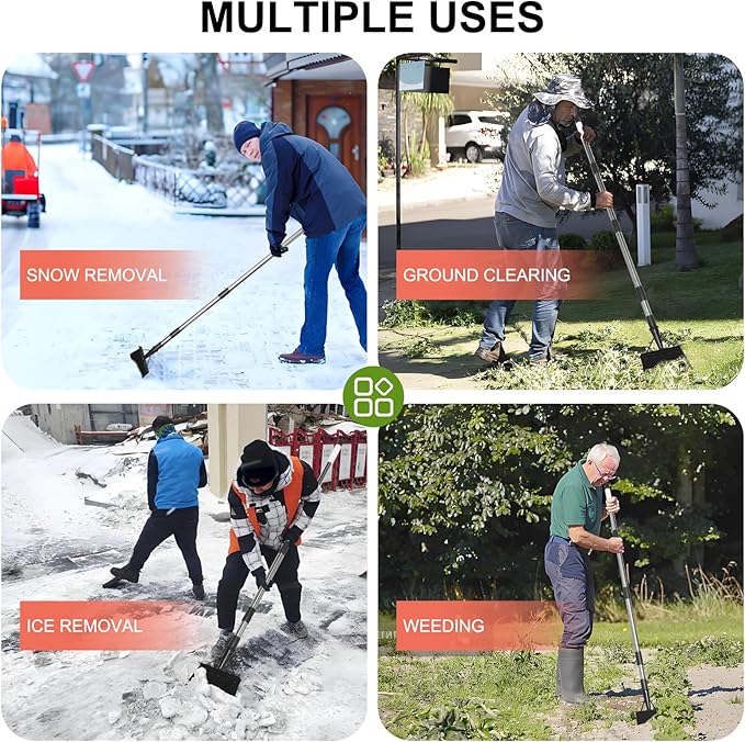 Garden Cleaning Shovel, Snow Shovel,59 Inch Handle Duty Garden Shovel, Multifunctional Cleaning Shovel,Suitable for Gardening, Planting, Weeding, Deicing and Other Gardening Tasks