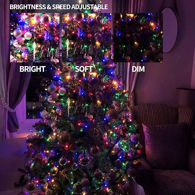 Dazzle Bright Color Changing Christmas Lights, 66ft 200 LED RGB String Lights with Remote & Timer, Fairy Lights for Indoor Outdoor Xmas Tree Party Wedding Christmas Decorations