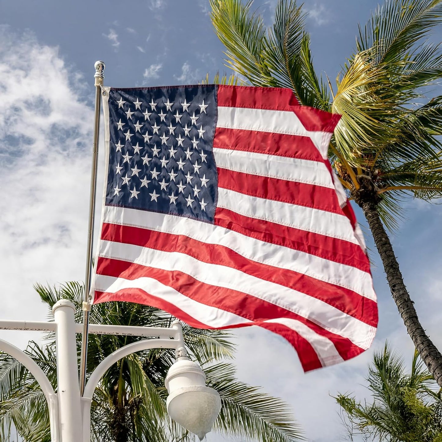 High Wind American Flag for Outdoor 20x30 Ft - Heavy Duty Allegiance US Flag with Embroidered Stars, Sewn Stripes & Brass Grommets All Weather Fade Resistant for Outside Use
